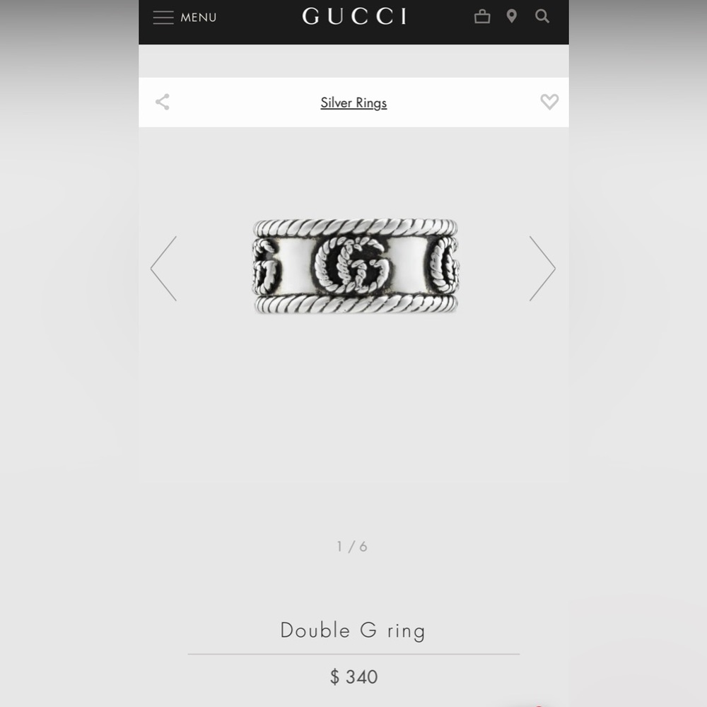 Gucci Double G Ring